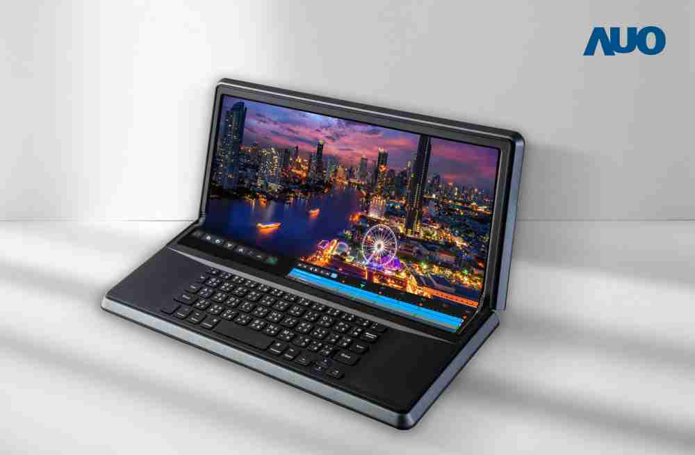 口袋牛店14.6吋Micro LED折迭显示屏幕，，，搭配半径4mm的弯折绞炼，，以及高画素、、高亮度、、、、高对比度的显示技术特点，，，即便在大视角下仍保有绝佳色相与亮度