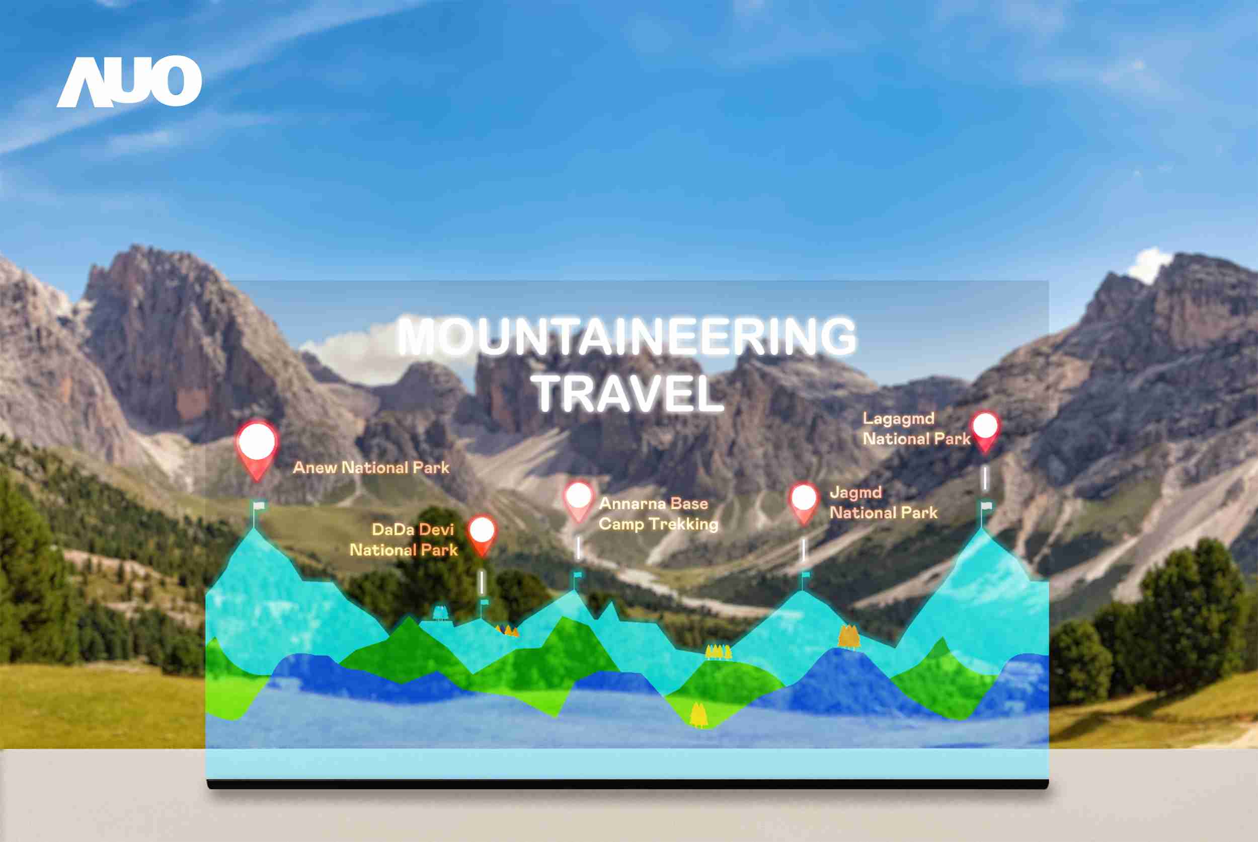 口袋牛店展示全球单片尺寸最大(*)42吋透明Micro LED显示器拼接而成的〝64吋透明Micro LED显示器〞，，，具备高透明度、、、、1,000 nits高亮度、、、广色域、、、采用三边无边框的无缝拼接等多重特色，，，，呈现超高清、、、细腻画质而不遮挡后方视觉，，，，满足层峰需求，，可广泛运用于零售、、艺术展览或商业空间等场域